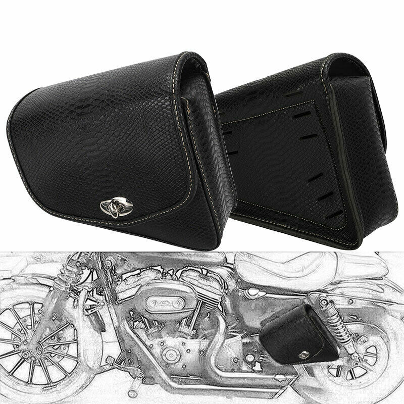 Motorcycle Gear Bag - Motocykl PU skórzana torba podsiodłowa boczna