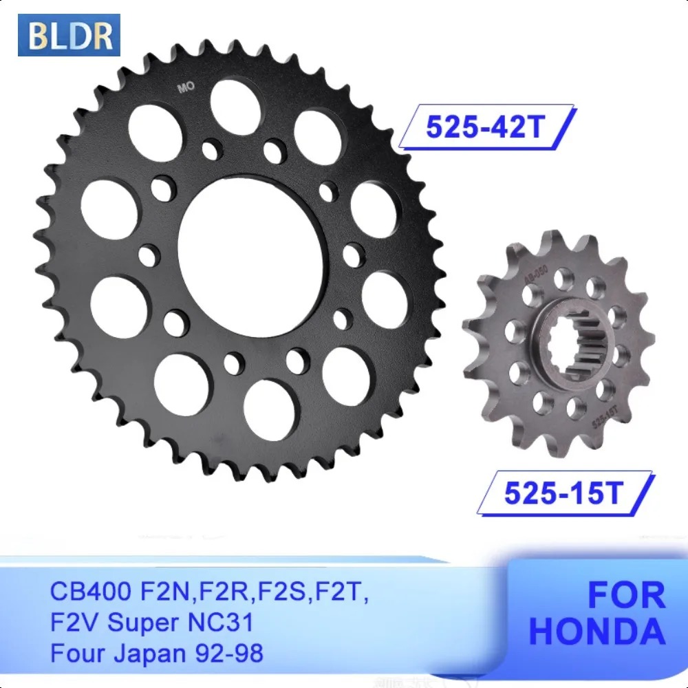 Motorcycle Gear Japan - 525 15T 42T Przednia Tylna Zębatka